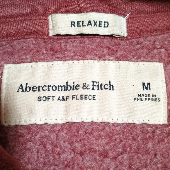 Abercrombie & Fitch Maroon Hoodie Men's Size Medium - Picture 3 of 3